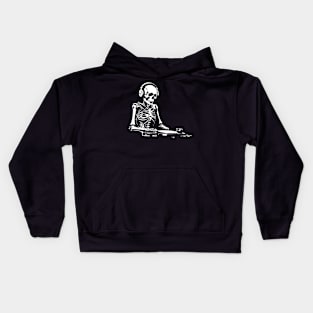 dj skeleton Kids Hoodie